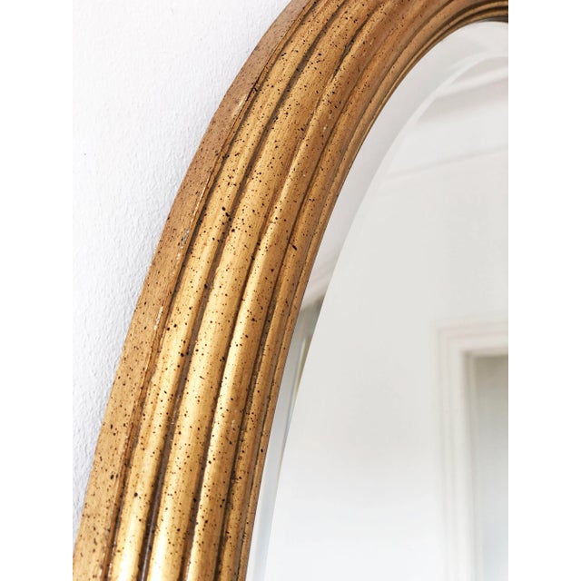 Pair of Vintage Deknudt Giltwood Oval Beveled Mirrors – Hollywood Regency, Belgium, 1970s For Sale - Image 6 of 13