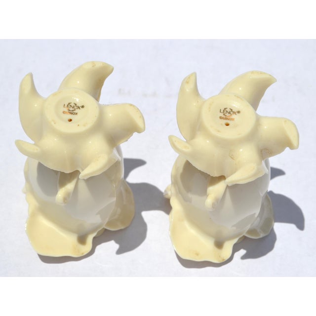 Mid-20th Century Lenox Rose Shaped Ceramic Fine Bone China Candle Holders, Pair For Sale - Image 11 of 13