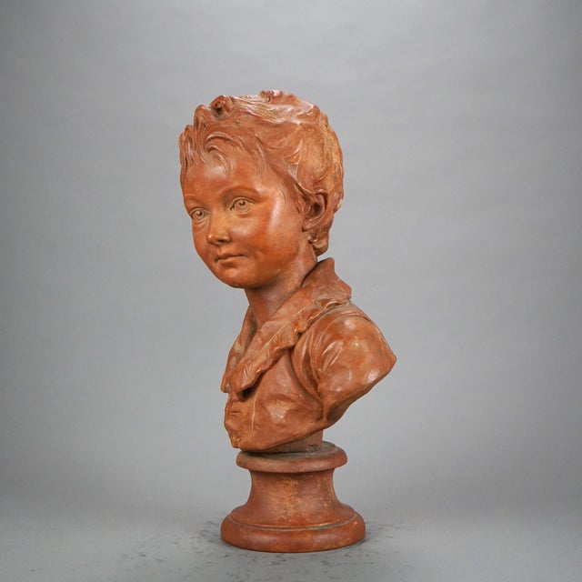 Ceramic Antique Sevres Terra Cotta Bust of a Young Alexandre Brongniart 19th Century For Sale - Image 7 of 11