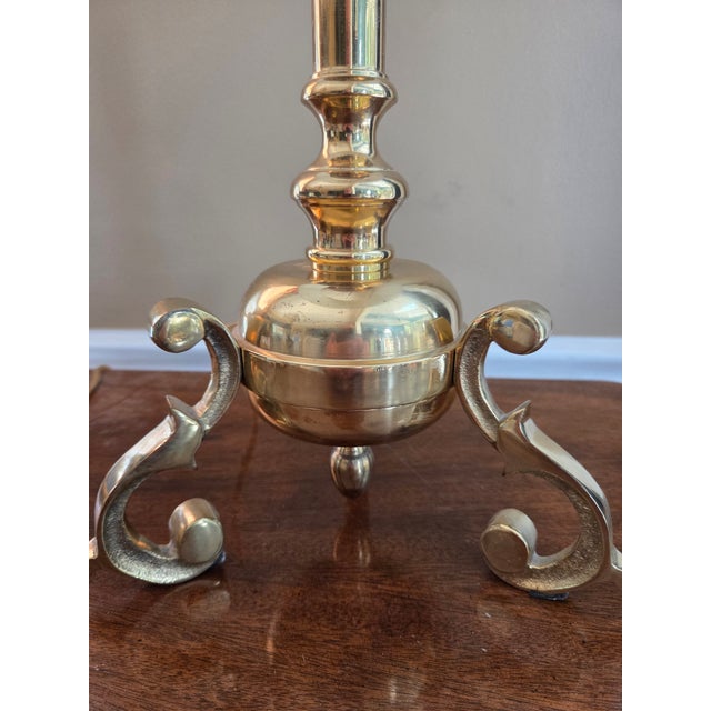 Late 20th Century Sarreid Brass Bouillotte Style Lamp For Sale - Image 10 of 13