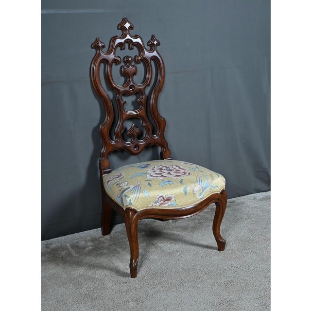 Napoleon III Wet Nurses Chair in Mahogany For Sale - Image 3 of 15