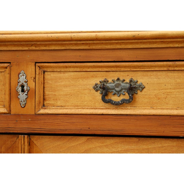 Antique Pine Vertiko Cabinet | Late 19th Century Solid Wood Cupboard With Drawers & Shelves | Rustic European Storage Cabinet For Sale - Image 15 of 18