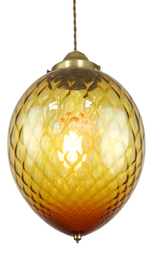 Mid-Century Amber Murano Glass Lamp from Empoli