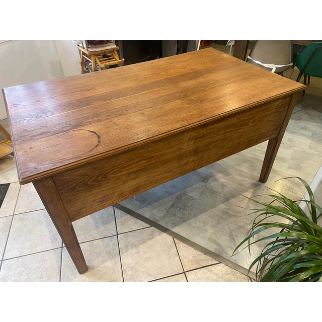 Five-Drawer Desk in Oak, 1950 For Sale - Image 12 of 18