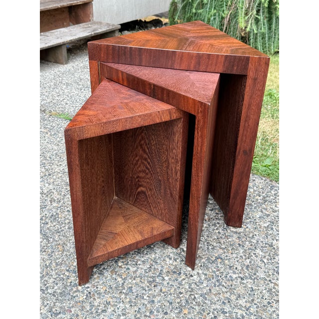 Mid Century Modern Attributed to Jean-Michel Frank's Ingenious Nesting Table For Sale - Image 4 of 12