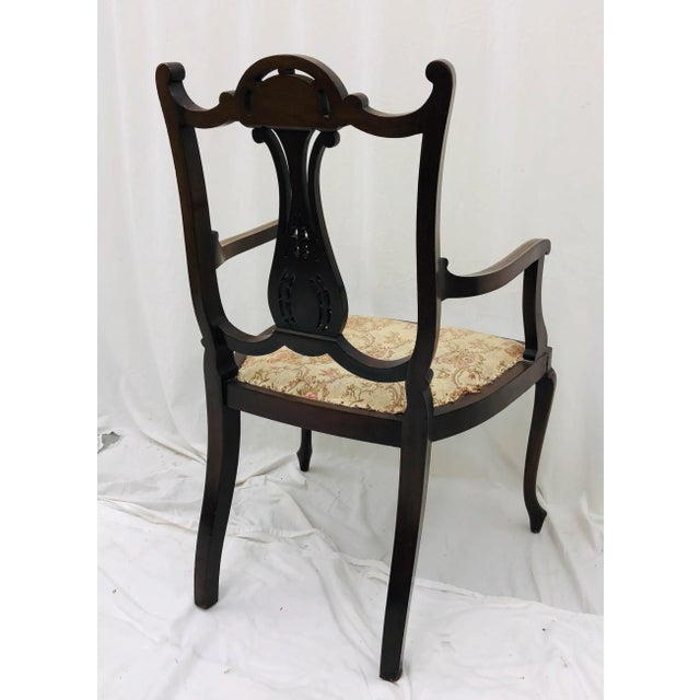 Antique Inlaid Edwardian Arm Chair For Sale - Image 11 of 13