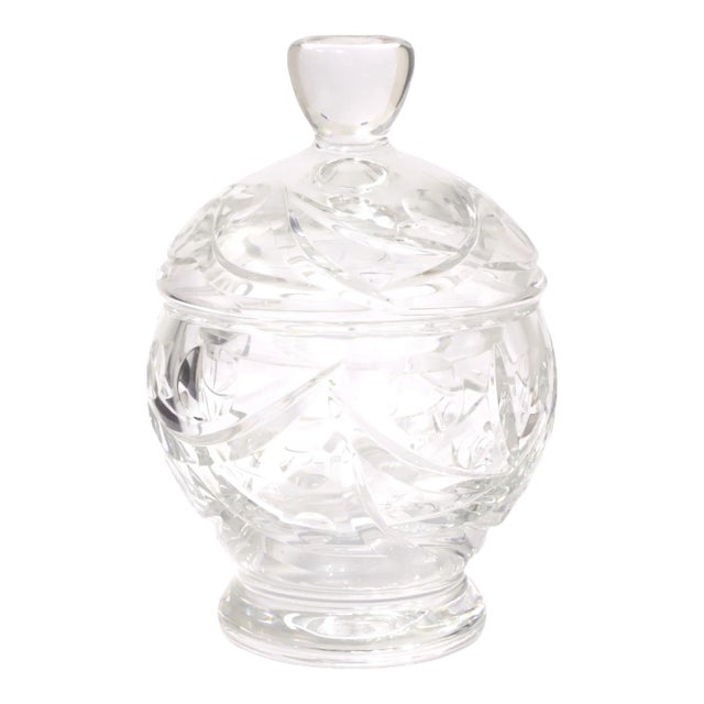 Mid 20th Century Crystal Candy Dish With Lid For Sale