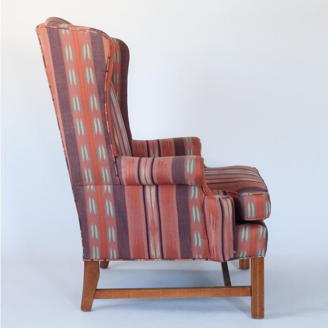 Vintage Bachman Chippendale Style Wingback Chair For Sale - Image 4 of 13