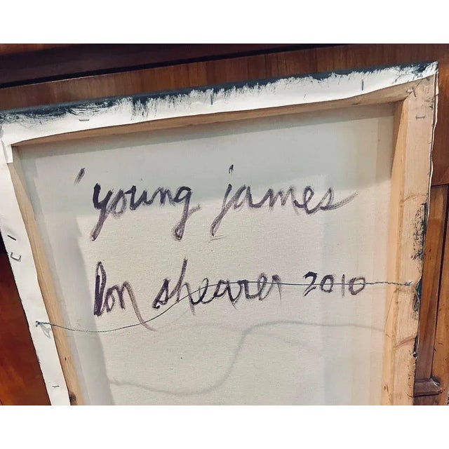 Original Abstract Male Portrait Painting by Don Shearer, 30" X 20" For Sale - Image 4 of 8