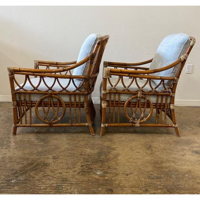 Vintage Palecek Bamboo & Hide Wrapped Chairs a Pair Chairish