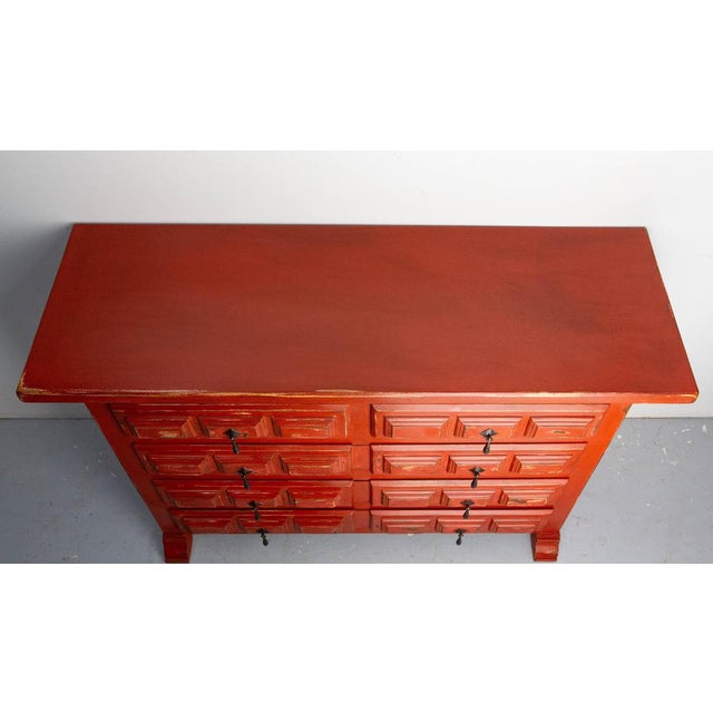 Wood Mid-Century French Chest of Drawers in Red, 1960s For Sale - Image 7 of 16
