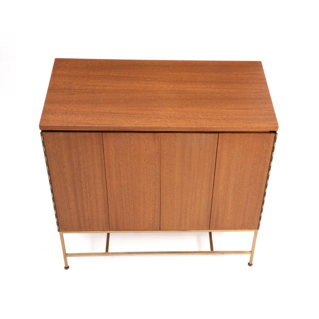 Paul McCobb Calvin Irwin Collection Bi-Fold Door 4 Drawer Dresser Credenza Chest Mahogany Brass For Sale - Image 13 of 18