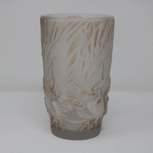 1920s Rene Lalique Glass 'Coqs Et Plumes' Vase For Sale - Image 13 of 13
