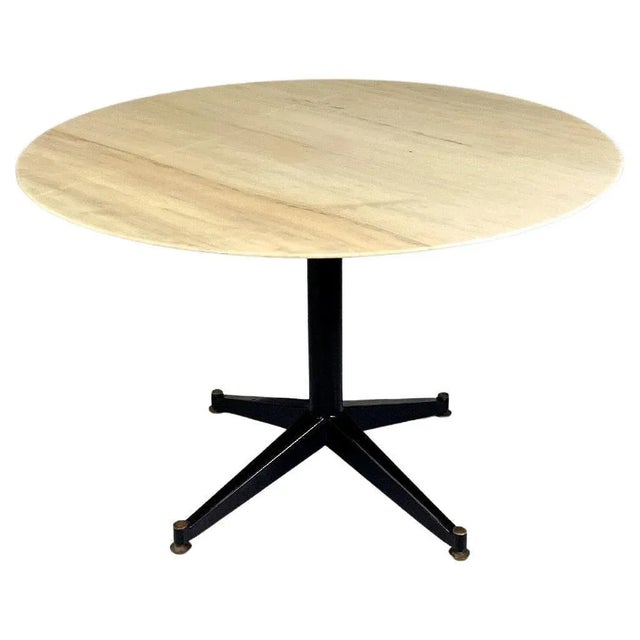 Mid-Century Italian Modern Dining Table with Pink Portugal Marble Top, 1950s For Sale - Image 12 of 12