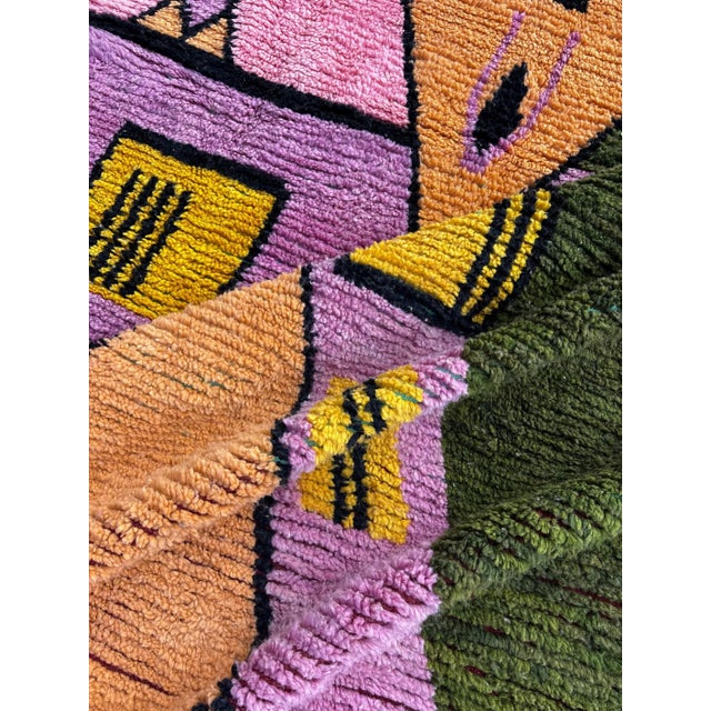 Textile Boho Chic Moroccan Berber Wool Rug For Sale - Image 7 of 8