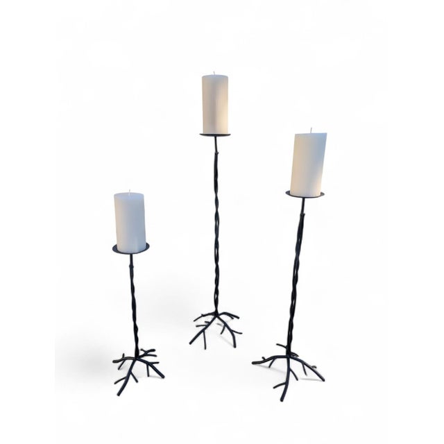 Giocometti Style Tree Branch Floor Pillar Candle Holders-Set of 3 For Sale - Image 16 of 16