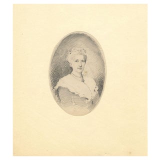 Count Mario Grixoni, Oval Portrait of Edwardian Lady, Early 20th Century, Graphite Drawing For Sale