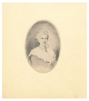 Count Mario Grixoni, Oval Portrait of Edwardian Lady, Early 20th Century, Graphite Drawing