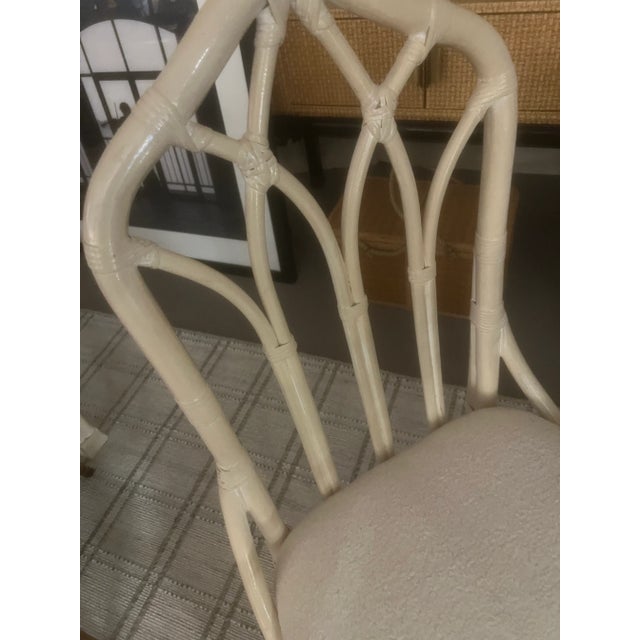 Set of Four Vintage Bamboo Chairs For Sale - Image 4 of 5