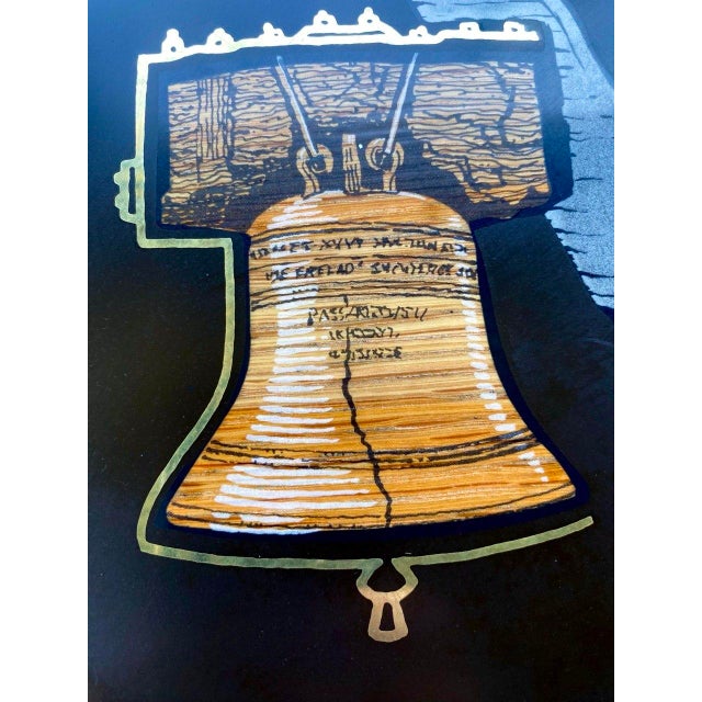 Vintage Couroc Bicentennial Tray – John Hancock, Liberty Bell & Independence Hall Inlay – Monterey California For Sale - Image 10 of 12