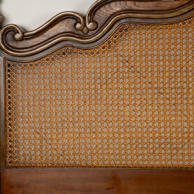 Drexel Heritage Brittany King Headboard French Caning Wicker Carved Wood For Sale - Image 11 of 17