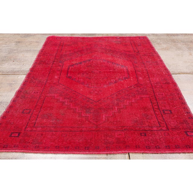 Vintage Red Turkish Oushak Rug, 03'07 X 06'07 For Sale - Image 9 of 10