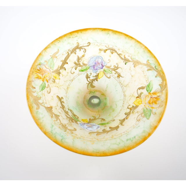 Mid-Century Modern Mid-Century Modern Italian Venetian Art Glass Gilt & Painted Tableware Piece For Sale - Image 3 of 9