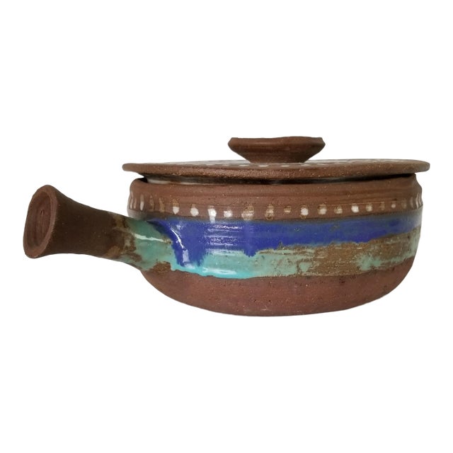 Mid-Century Bitossi-Style Stoneware Casserole With Lid For Sale