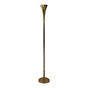 1960s Sculptural Fluted Brass Floor Lamp by Laurel Lamp Company, Surface Patina