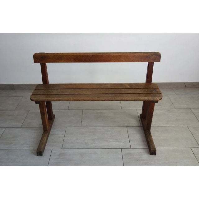 Rustic School Bench, 1950s For Sale - Image 9 of 9