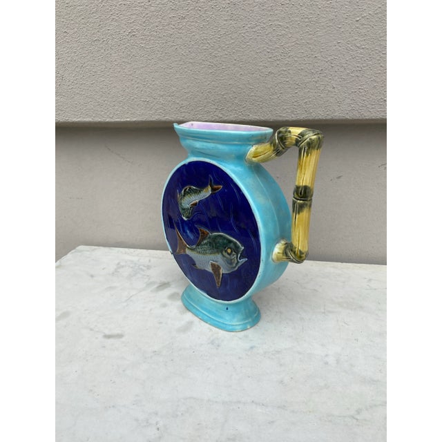 Victorian Victorian Majolica Fish Pitcher Holdcroft, Circa 1890 For Sale - Image 3 of 6