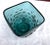 Modern Vintage Teal Blue Empoli Hand Blown Hobnail Square Bowl For Sale - Image 3 of 7