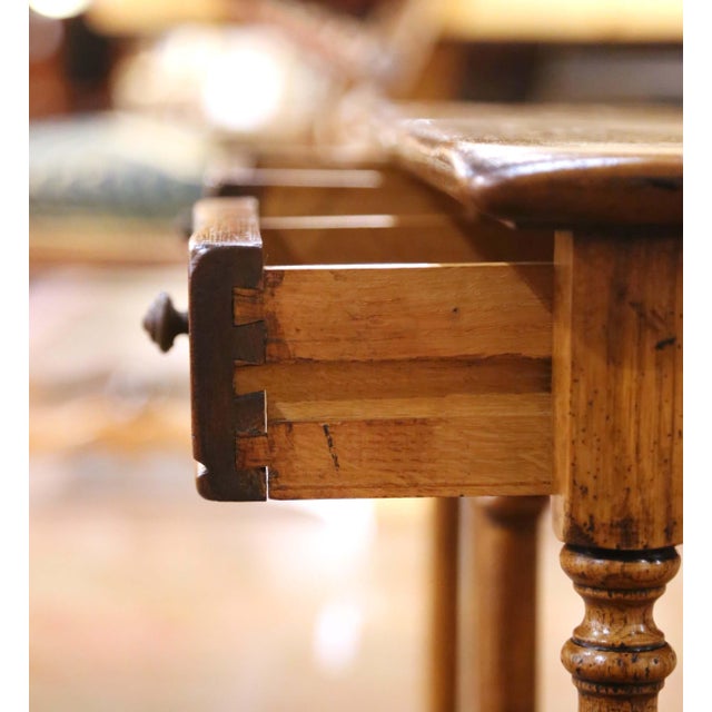 Pair of Mid-Century French Louis XIII Style Normandy Oak Side Tables For Sale - Image 9 of 15