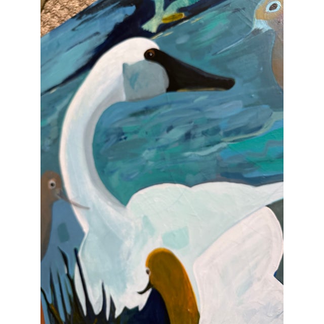 “Nosey Neighbors” a Swan Painting by LWren Walraven For Sale In Santa Fe - Image 6 of 14