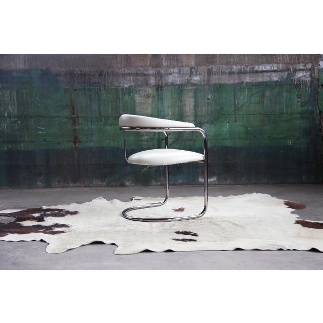 Vintage Anton Lorenz for Thonet "Ss33" Armchair in White + Chrome For Sale - Image 13 of 15