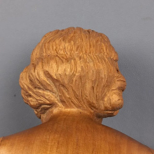 Handcrafted Carved Wood Sculpture of a Child, Italy, 20th Century For Sale - Image 14 of 18