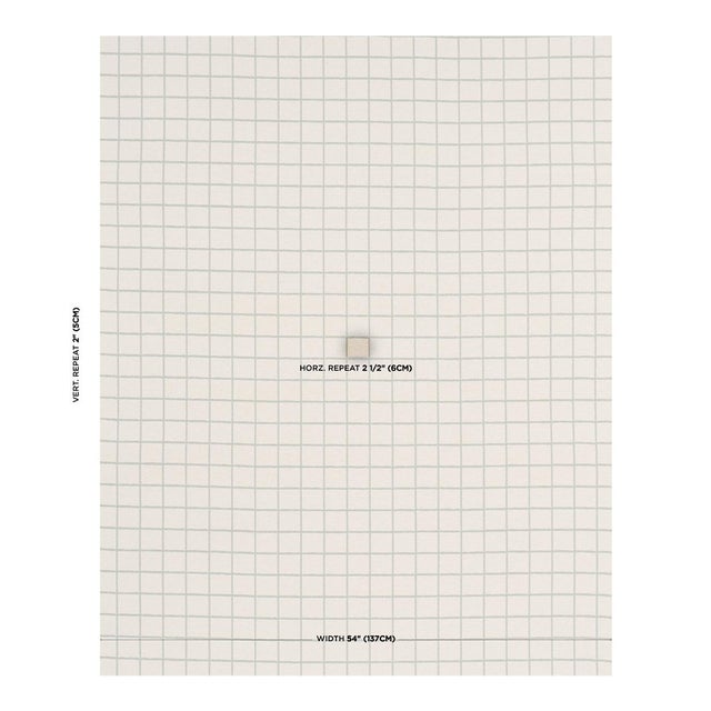 SAMPLE - Schumacher X Caroline Z Hurley Tucson Grid Fabric In Aqua For Sale