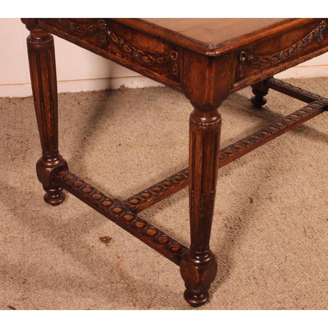 Antique Louis XVI Oak Desk, 1700s For Sale - Image 6 of 14