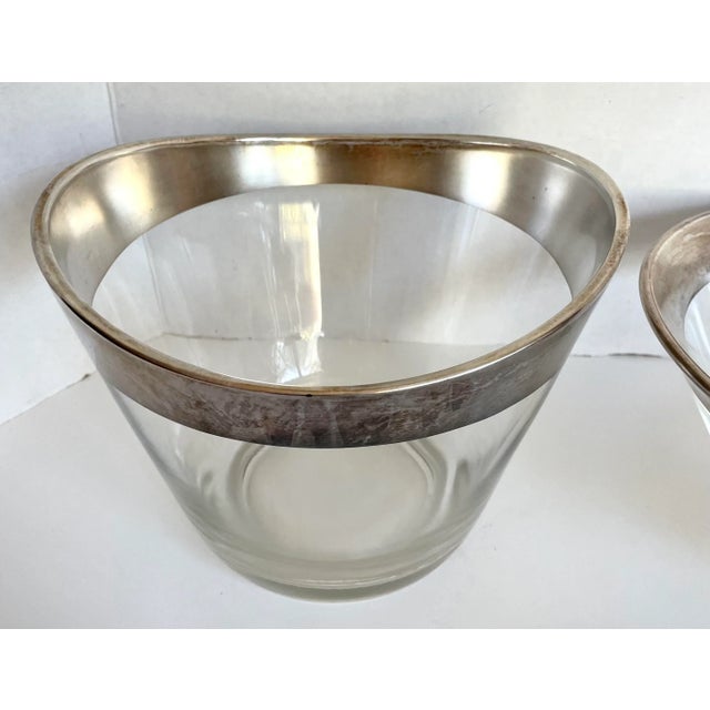 1950's Dorothy Thorpe Silver Band Glass Serving Set - Set of 5 For Sale In Los Angeles - Image 6 of 8