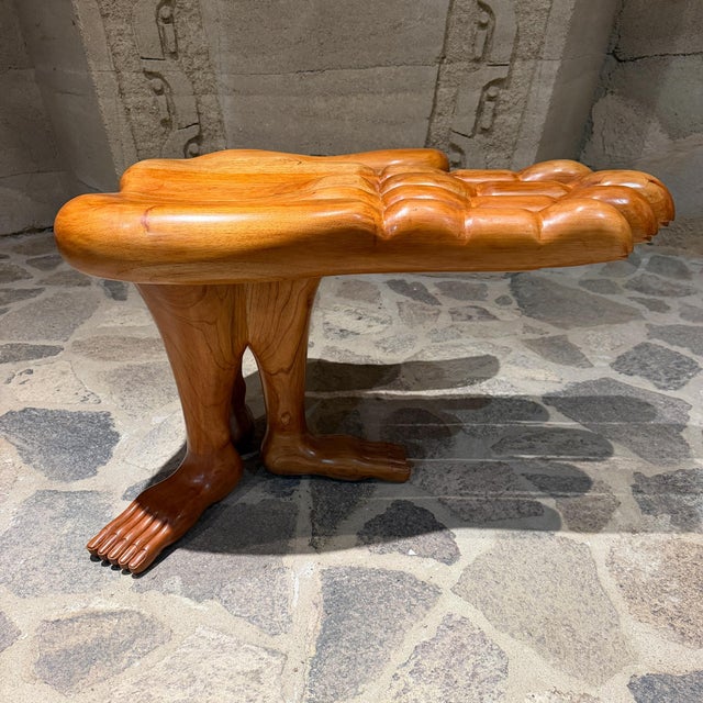 Brown Surrealist Hand-Foot Occasional Table in Mahogany by Pedro Friedeberg For Sale - Image 8 of 11