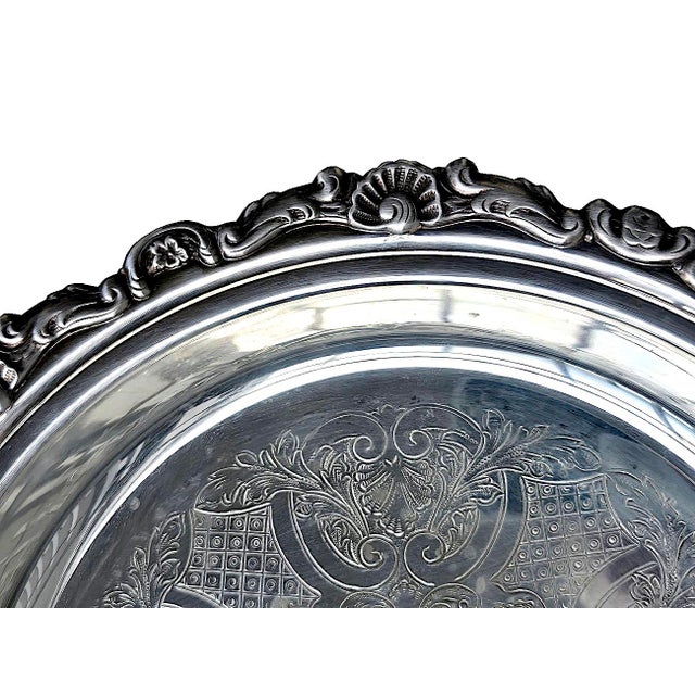 Metal 1970s Sheridan Silver Plate Pie Bowl With Baking Glass Insert, 2 Piece Set For Sale - Image 7 of 13
