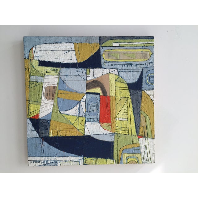 Mixed media encaustic on board by Clark Derbes.