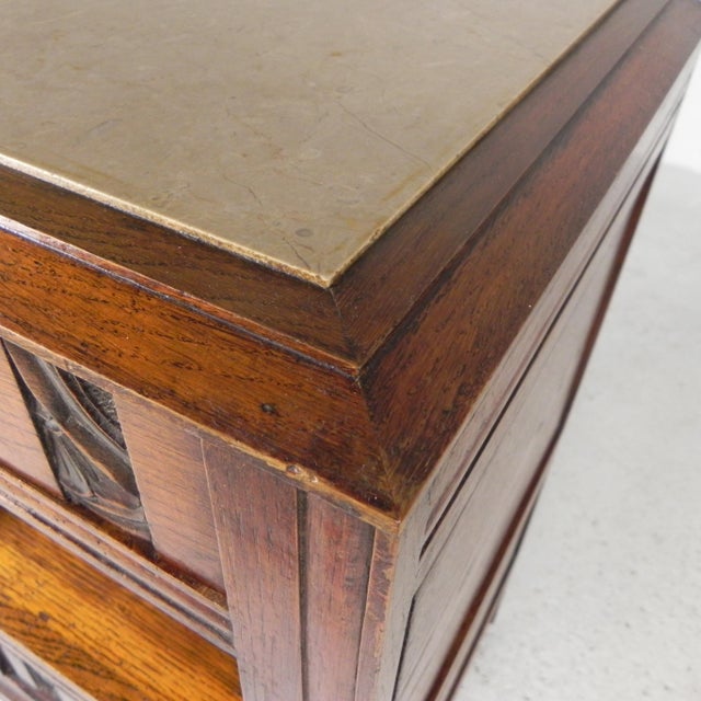 Art Deco Bedside Table with Marble Top, 1930s For Sale - Image 17 of 18