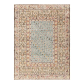 Rug & Kilim’s Oversized Posey Rug in Light Blue, 12x18 For Sale