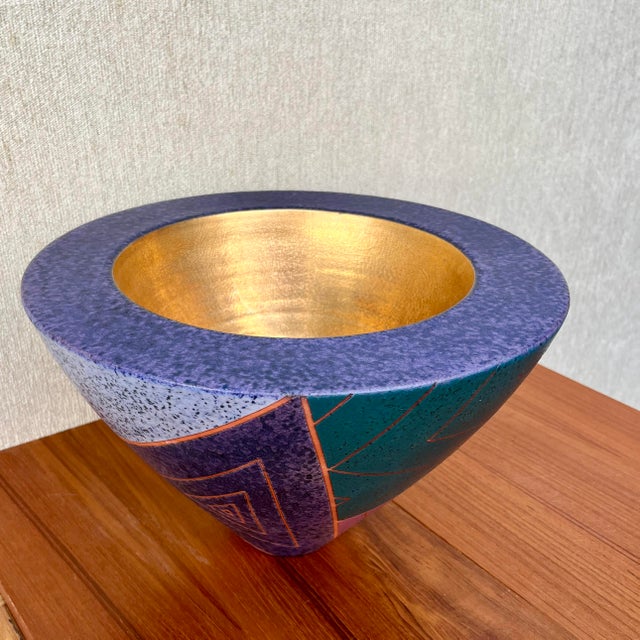 Postmodern Ceramic Decorative Center Bowl Signed by Japanese Artist Masuo Ojima. C 1980s For Sale - Image 10 of 18
