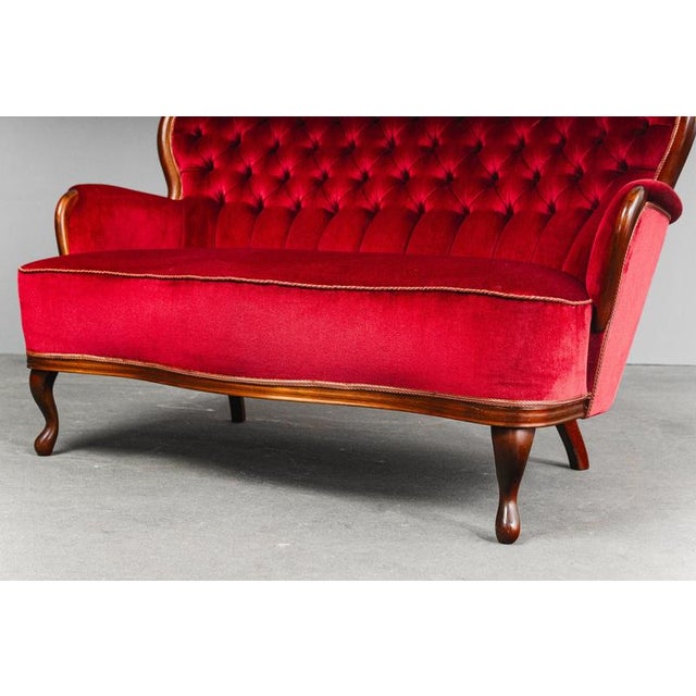 Vintage Baroque-Style Velvet Sofa For Sale - Image 18 of 18