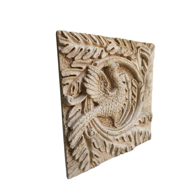 Add sculptural elegance and a whisper of garden gossip to your space with this vintage carved stone plaque featuring a...