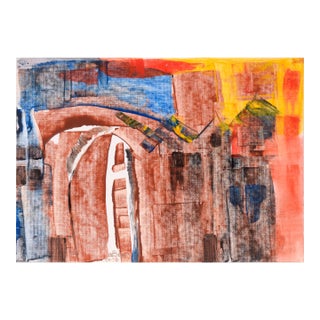 Abstracted Figurative and Stone in Acrylic on Textured Paper by Ricardo De Silva For Sale