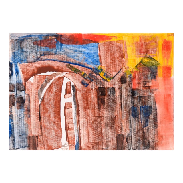 Abstracted Figurative and Stone in Acrylic on Textured Paper by Ricardo De Silva For Sale