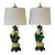 Sculptural Parrot Table Lamps With New Linen Shades - a Pair For Sale